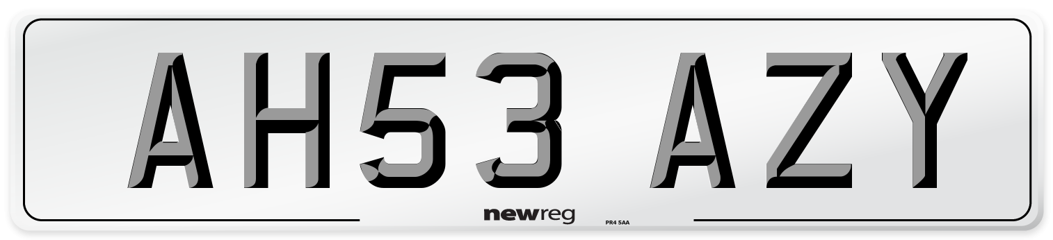 AH53 AZY Number Plate from New Reg